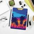 thumbnail image 7 of FMSHPON Coconut Tree Tropical Plants Rainbow Clipboard Hardboard Wood Nursing Clip Board and Pull for Standard A4 Letter 13x9 inches, 7 of 7