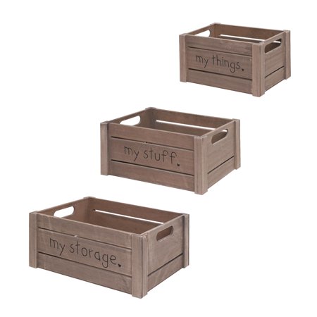 UPC: 0098811865314 | American Art Decor Wood Addie Joy My Things Wood Crate Set of 3
