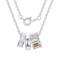 thumbnail image 5 of Women's Adult Fine Silver Plated Ring Double Necklace Set with Simulated Diamonds, 5 of 6