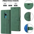 thumbnail image 6 of Case for Samsung Galaxy S9, Vintage Wallet Folio Flip Cover Full Coverage Premium Leather Case with Magnetic Closure Kickstand Card Slots - Dark Green, 6 of 16