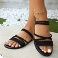 thumbnail image 4 of Xdegoge Women's Flat Sandals Ankle Strap Gladiator Criss Cross Open Toe Summer Slide Shoes Casual Daily Walking Beach Vacation Cozy Footwear, 4 of 9