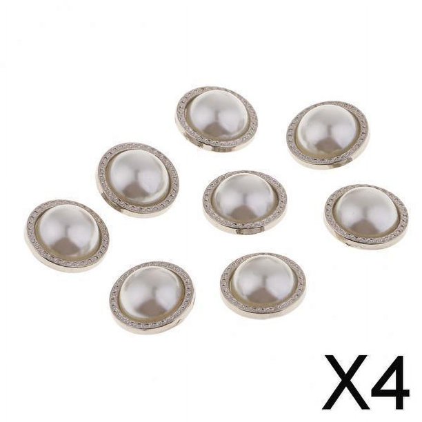 Botones de perlas de plástico Soledad 8 Uds redondas para ropa zapatos sombrero
