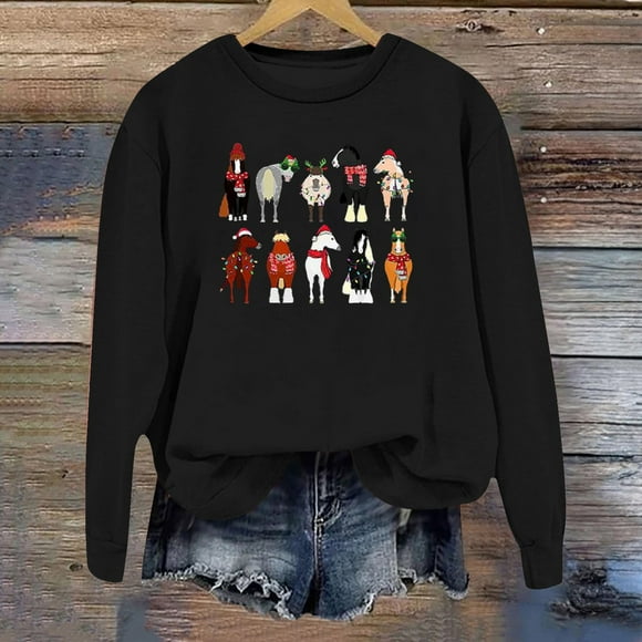 WILLBEST hoodies for women Women's Trendy Pullover Hoodie Letter Print Round Neck Top For Fall & Winter hoodies zipper