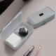 thumbnail image 4 of Caja portátil para brocha de maquillaje de espejo | Organizador multifuncional de cosméticos con espejo | Caja portátil de plástico de gran capacidad, gris blanco | 13,9x6,1 cm, soporte para brochas, 4 of 6