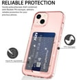 thumbnail image 6 of SaniMore for iPhone 14 Plus 6.7" Translucent Glitter Case, Rugged PC Back & Soft TPU Bumpers Case with Card Slot Shockproof Protective Case for iPhone 14 Plus Women Ladies Girls, Pink, 6 of 8