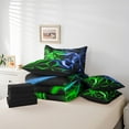 thumbnail image 4 of Erosebridal Teens Gamepads Bedding Sets Twin Size,Green Blue Comforter Sets with Sheets,Video Game Bed in a Bag Twin size,Breathable Geometric Room Decor,Reversible,7pcs, 4 of 6