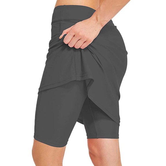 JBXKXYW Women'S Skirts Women'S Active Performance Skort Lightweight Skirt For Running Tennis Golf Sport Womens Skirt (Gray,S)