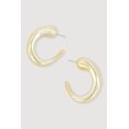 thumbnail image 3 of Women's Asymmetrical Metallic Hoop Earrings, 3 of 3