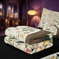 thumbnail image 5 of Homewish Tree of Life Flower Zipper Twin Comforter Sets with Fitted Sheet and 2 Pillowcases, Botanical Animal Theme Zipper Bedding Set, Black Reversible, 5 of 7