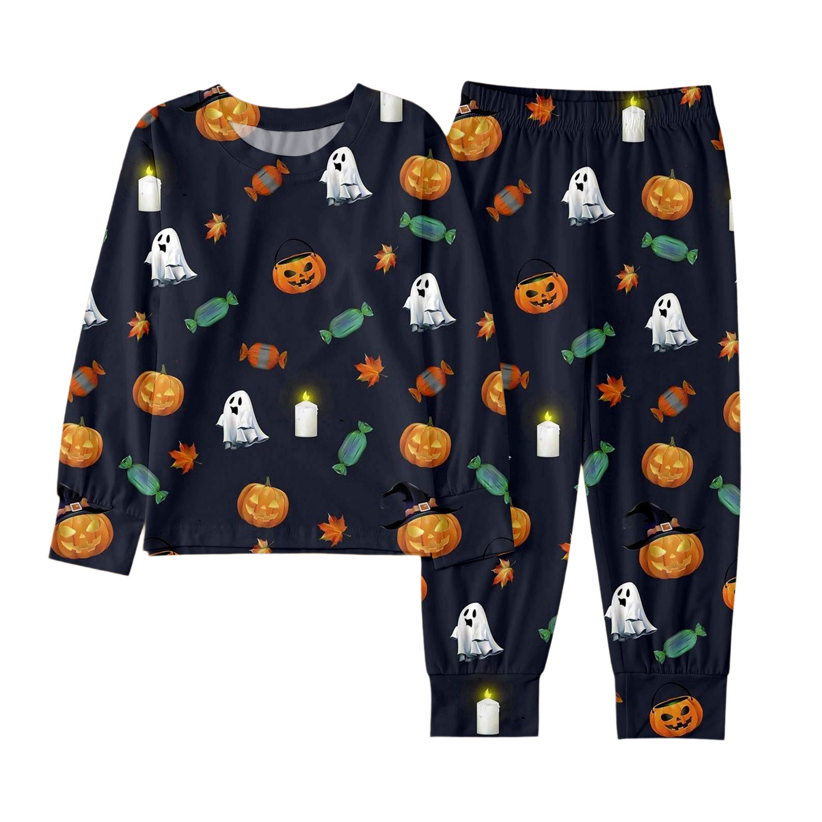 Pyjama Deux Pièces Garçon Fille Imprimé Pingouin - Taille 2 à 15 Ans - Manches Longues Hiver - Coton Doux Et Confortable