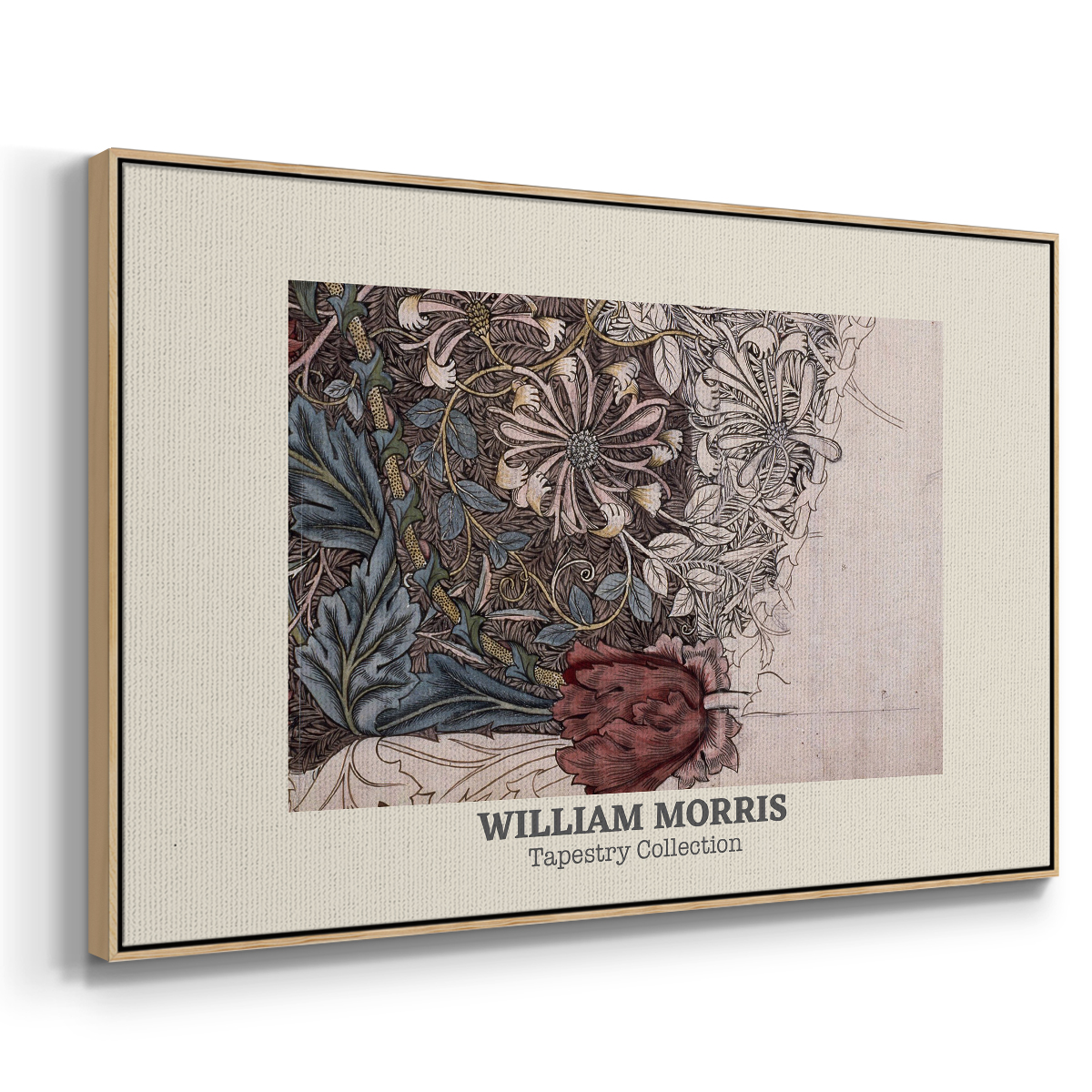 Vintage Abstract Print-XLI Framed in Natural Wood Wood Gallery Wrapped Canvas 25 in. x 37 in.