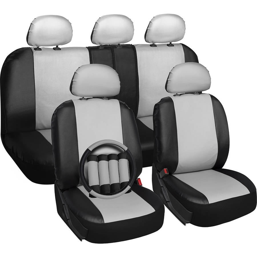 Oxgord 17Piece Set Faux Leather/Auto Seat Covers Set, Airbag