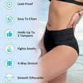 thumbnail image 5 of Baqcunre Period Swimwear for Teens - Menstrual Leakproof Bikini Bottoms - Mid Waisted Swim Bottoms for Teens, Girls, Women Black L, 5 of 6