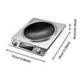 thumbnail image 5 of 3500W Commercial Induction Cooktop - Portable Multifunctional Design with LCD Display, Knob Control, 10 Temp Settings & Concave Coil for Home/Restaurant/Food Truck,Black, 5 of 6