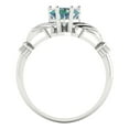 thumbnail image 4 of 1.05 ct Heart Cut Blue Moissanite Claddagh Engagement Ring for Women in 18K White Gold, 4 of 5