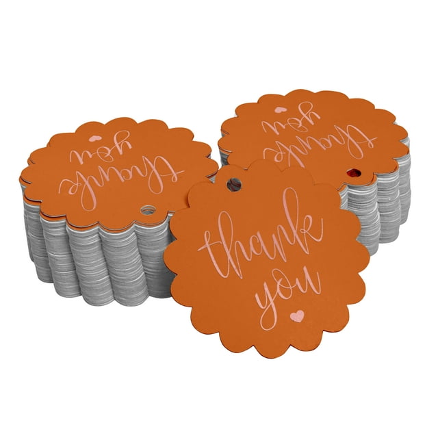 Inkdotpot Étiquettes de Douche Nuptiale Merci en Feuille d'Or Rose Véritable 50 Pcs
