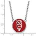 thumbnail image 2 of 925 Sterling Silver Rh-plated LogoArt Chi Omega Large Enl Pend With Necklace; 18 inch; for Adults and Teens; for Women and Men, 2 of 2