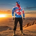 thumbnail image 5 of GrmtClth Mens Long Sleeve Sun Protection Shirts UPF 50+ 1776-2026 Patriotic Hooded Fishing Hiking 4th Of July Sun Shirts Lightweight Rash Guard with Face Mask Deep Red M, 5 of 6