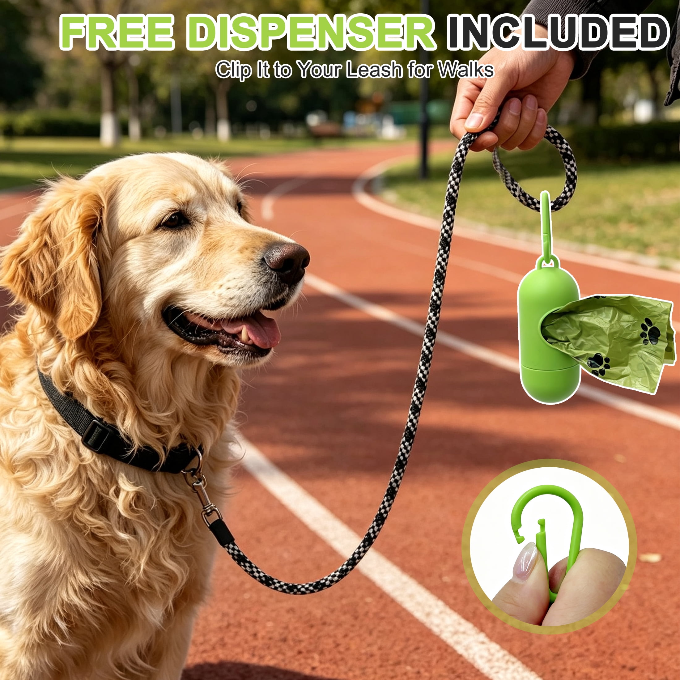 GARITIN Dog Poop Bags, 540 Count Scented Pet Waste Bags, Leak Proof Doggy Poop Bags with Free Dispenser