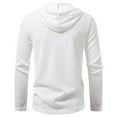 thumbnail image 5 of USNSM Men's Distressed Lace Up Hooded Shirts Vintage Design Long Sleeve Hoodie Pullover Drawstring Casual Shirts Top White S, 5 of 8