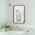 thumbnail image 4 of HBCY Creations 20" x 30" Brushed Bronze Mirror for Wall - Sturdy Metal Framed Mirror - Rectangle Mirror with Metal Frame for Bathroom, Entryway, Living Room & More!, 4 of 11