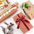 thumbnail image 2 of Christmas Plaid Gift Wrapping Paper - 10 Sheets, 50*70CM for Xmas, New Year, Birthday, Wedding - Merry Christmas Kraft Paper for Men, Women, Boys, Girls, 2 of 3