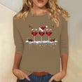 thumbnail image 2 of RKSTN Sweat-Shirt pour Femmes Mode Imprimé Décontracté Col Rond Pull Manches 3/4 Haut Chandail en Molleton de Noël, 2 of 4