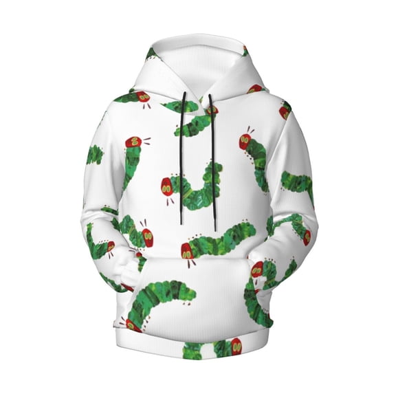 Boys Girls Hungry Caterpilla Pullover Hoodies 3D Print Novelty Colorful Kids Hoodie Sweatshirts with Pocket