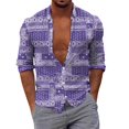 thumbnail image 3 of POINTERTECK Chemise à Manches Longues Imprimée Complète à Col à Revers pour Hommes Automne Hiver, 3 of 6