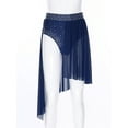 thumbnail image 4 of Kaerm Women Rhinestone Lyrical Dance Skirt Split Irregular Hem Skirt Figure Ice Skating Dancewear Navy Blue XXL, 4 of 7