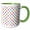 Green/White, variant on 3drose, Polka Dot Pattern of Red, Blue, Gray, Orange, Purple Dots on White, 11oz Magic Transforming Mug