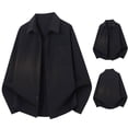 thumbnail image 4 of Ceisia Men's Oversize Turn-Down Collar Single-Pocket Cotton Long-Sleeve Shirt Gift, 4 of 5