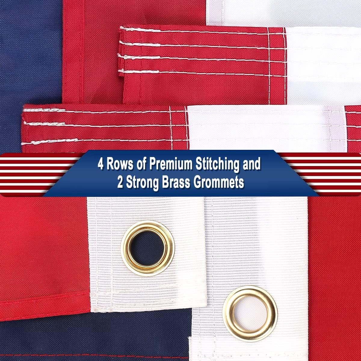 American Flag 5x8 feet Premium Large US Flag 5x8 ft. 250D Oxford Nylon Embroidered Stars and Sewn Stripes - Display with Pride Proudly