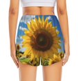 thumbnail image 4 of Running Shorts for Women, Sky Golden Sunflower Field Workout Athletic Shorts with Pockets, Lounge Yoga Shorts Women, 4 of 7