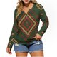 thumbnail image 3 of TaTaai Western Print Blouse Lightweight Soft Women's Fashion Retro Round Neck Long Sleeve Button Detail Loose Casual Spring Daily Wear Top Gift, 3 of 5