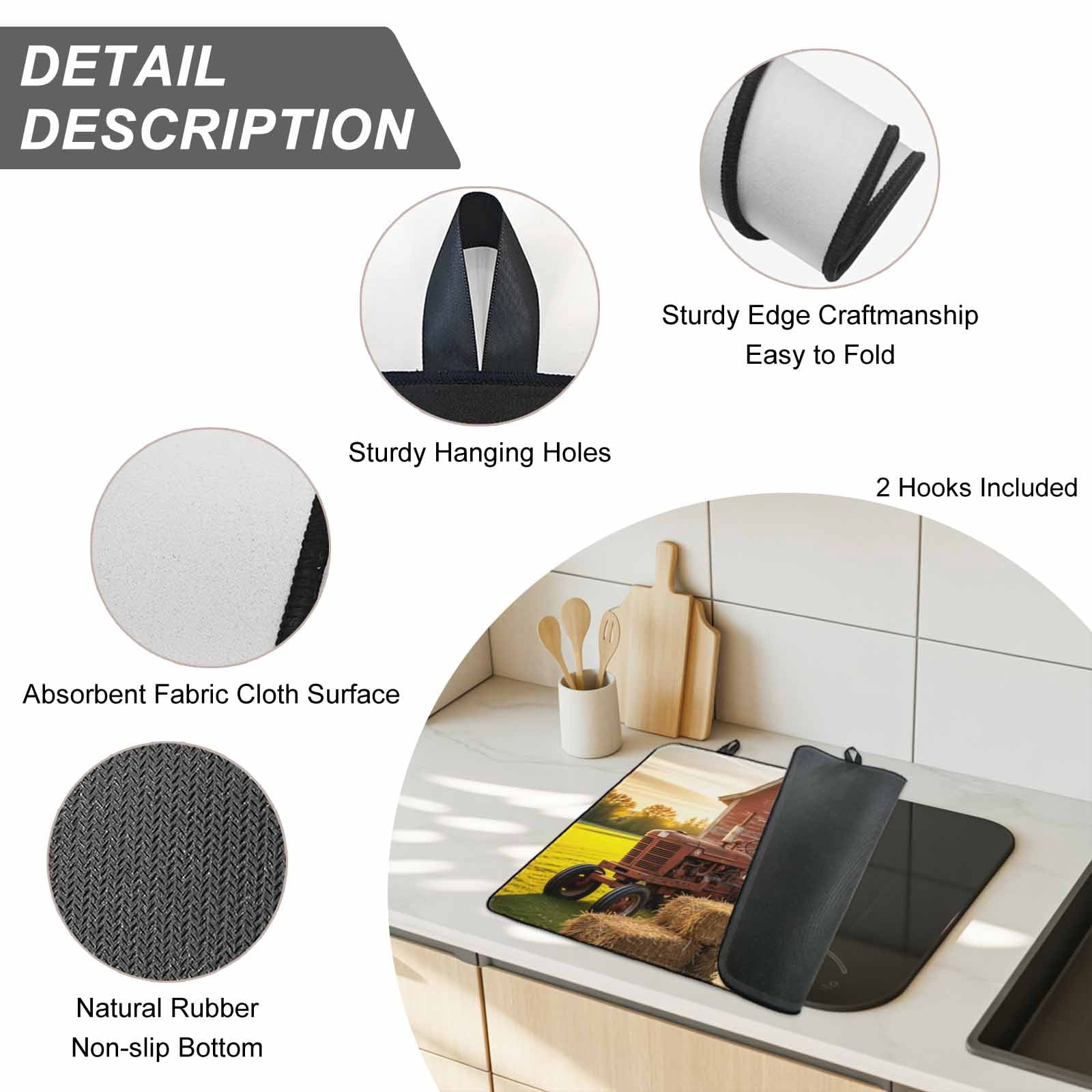 Farm Sheep Stove Top Cover for Electric Stove, Heat-proof & Non Slip Glass Top Stove Cover Protector, Farmhouse Barn Funny Animals Butterfly Kitchen Flat Cooktop Rubber Mat 24x21 Inches