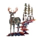 thumbnail image 1 of Arte de pared de metal: decoración de ciervos para colgar en la pared, escena de bosque, arte de pared para interiores y exteriores, obra de arte de animales, decoración Marrón rústico, 1 of 9
