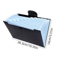 thumbnail image 3 of Blue 12-Grid Mini Accordion File Folder for office Supplies Bill Storage Transparent Folder 9.06X9.06X0.79 Inches, 3 of 7
