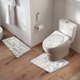 thumbnail image 5 of Juego de 3 alfombras de baño, alfombrillas de baño, alfombrillas de inodoro, suaves, absorbentes, gruesas, con base antideslizante y almohadilla lavable., 5 of 6