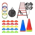 thumbnail image 4 of Quzzie Agility Ladder Adjustable Rungs Balance Coordination Volleyball Multifunction Stairs Workout Foot Exercise Training Equipment 55 Piece Red, 4 of 8
