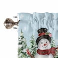 thumbnail image 5 of Christmas Snowman Kitchen Curtains and Valances Set, Winter Christmas Tree Cardinals Light Blue Rod Pocket Window Valance Window Curtain Panels for Living Room Bedroom Laundry, 27.5x36in, 3 Pieces, 5 of 7