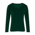 thumbnail image 5 of Velvet Tops for Women Dressy Casual V Neck Shirts Loose Fit Long Sleeve Vintage Velour Blouse Solid Color Holiday Party Outfits Dark Green 4XL, 5 of 5