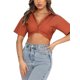 thumbnail image 1 of Txlixc Blusa de mujer, blusa de botón plano, blusa de ombligo de mujer Txlixc  moda, 1 of 6