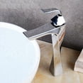 thumbnail image 2 of Grifo de baño, diseño de grifo de lavabo con cuerpo de cobre, agua caliente y fría disponible, mezclador de lavabo de una sola manija negro moderno, adecuado para lavabo y lavabo de baño, 2 of 5