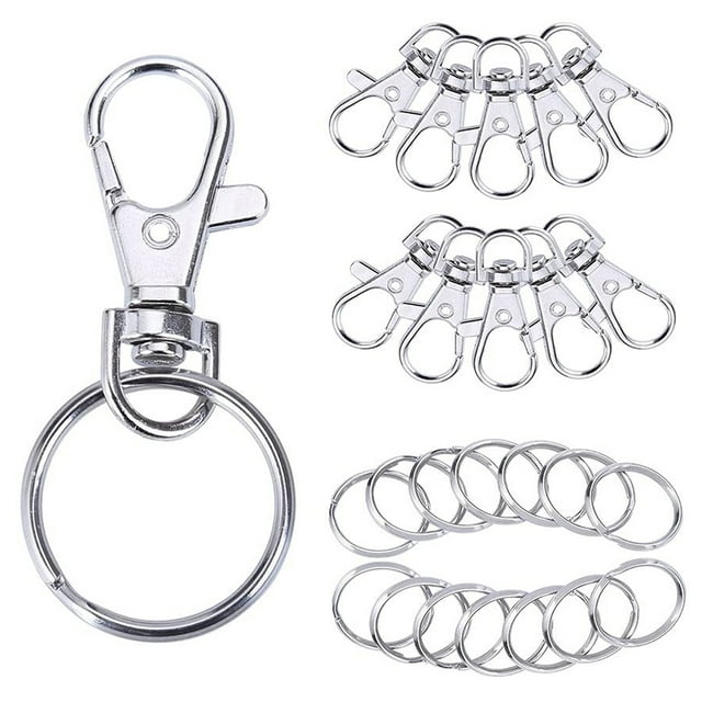 25 Pieces Key Rings Key Chain Round DIY Accessory Strong Blank Circle Practical Corrosion Resistance Birthday Gifts for Home Car silver