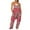 Red #2, variant on pstuiky Wide Leg Jumpsuits for Women Dressy Solid Color Sleeveless V-Neck Casual Romper with Pockets Casual Loose Adjustable Straps Women Overalls Trendy Summer Outfits Clothes
