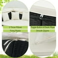 thumbnail image 5 of Gymax Outdoor Patio Round Wicker Daybed w/ Separate Seating Sofa, Retractable Canopy, 4 Cushion 3 Pillows Black & White, 5 of 8