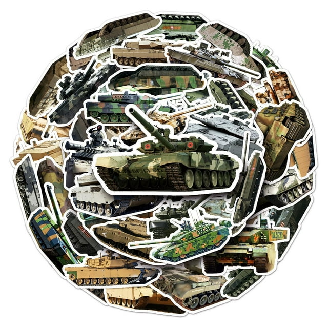 Juego de pegatinas de vinilo para tanques militares, vehículos militares, 50 unidades