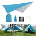 thumbnail image 3 of Lona impermeable para tienda de campaña Ripstop 290cm Refugio a prueba de viento para acampar Anti UV Protección UV Lona 5 cuerdas Bolsa de transporte Plata azul Baoblaze Lona de tienda al aire libre, 3 of 8