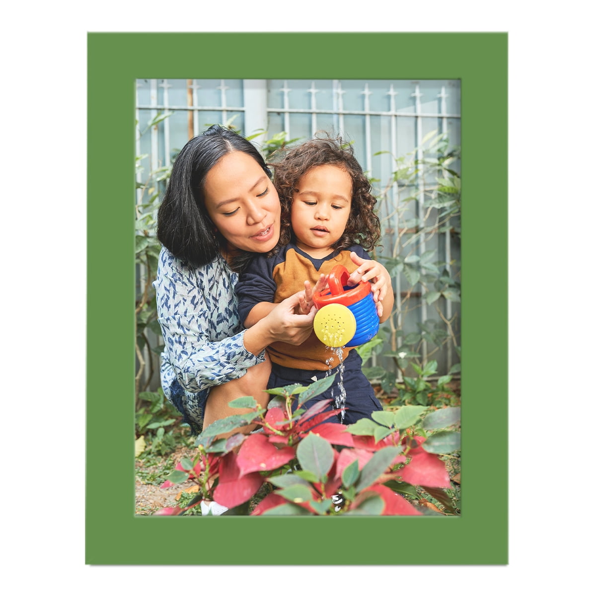 Modern Real Wood 6x8 inch Picture Frame in Green